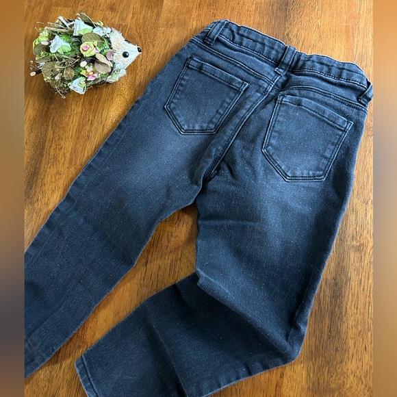 Mini Rockstar Black Skinny Jeans | Girls 5T |  Super Stretchy Black Denim - Picture 5 of 5
